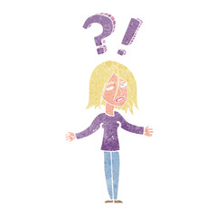 cartoon woman asking question