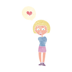 cartoon woman in love
