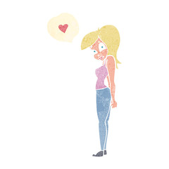 cartoon woman in love