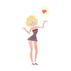 cartoon woman in love