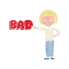 cartoon woman judging