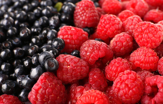 Mix of different berries as background