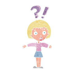 cartoon surprised woman