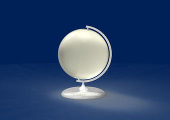 Globe icon with smoothn shadows and white map  