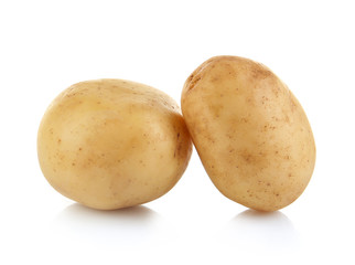 Young potatoes isolated on white