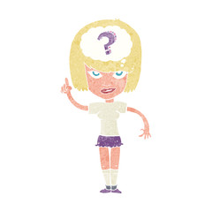 cartoon woman thinking