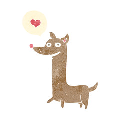cartoon dog with love heart