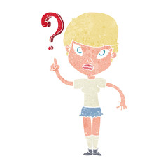 cartoon woman asking question