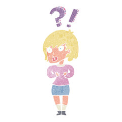 cartoon confused woman
