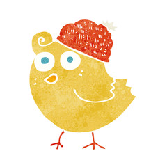 cartoon bird wearing hat