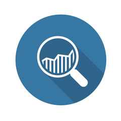 Business Analysis Icon. Flat Design. Long Shadow.