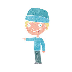 cartoon man wearing winter hat