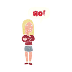 cartoon woman saying no