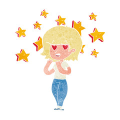 cartoon woman in love
