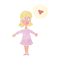 cartoon woman in love