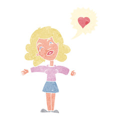 cartoon woman in love