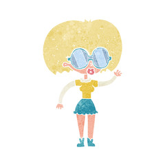 cartoon woman wearing spectacles