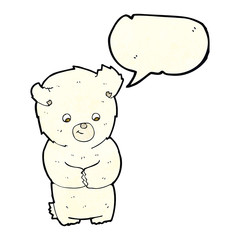 cute cartoon polar bear with speech bubble