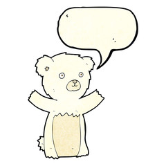 cute cartoon polar bear with speech bubble