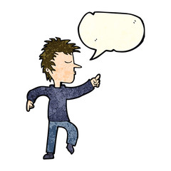 cartoon man pointing with speech bubble