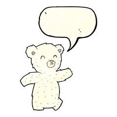 cute cartoon polar bear with speech bubble