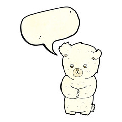 cute cartoon polar bear with speech bubble