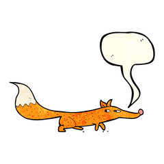 cartoon little fox with speech bubble