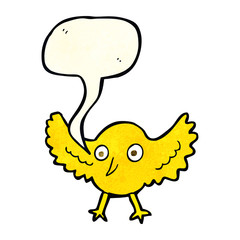 cartoon bird with speech bubble