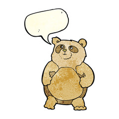 cartoon bear with speech bubble