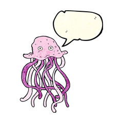 cartoon octopus with speech bubble