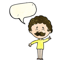 cartoon man with idea with speech bubble