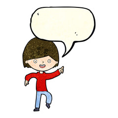 cartoon man pointing with speech bubble