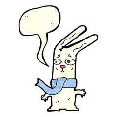 cartoon rabbit with speech bubble