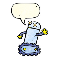 cartoon robot with speech bubble