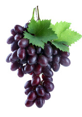 Fototapeta premium Fresh ripe grapes, isolated on white