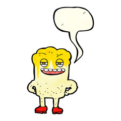 cartoon happy tooth with speech bubble