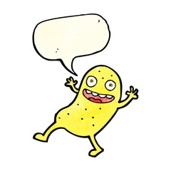 cartoon potato with speech bubble