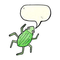 cartoon bug with speech bubble