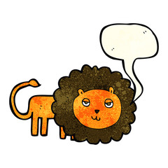 cartoon lion with speech bubble