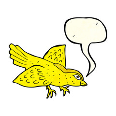 cartoon bird with speech bubble