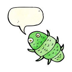 cartoon bug with speech bubble