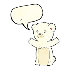 cartoon polar bear cub with speech bubble