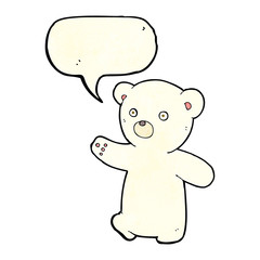 cartoon polar bear cub with speech bubble