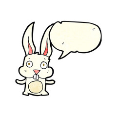 cartoon rabbit with speech bubble