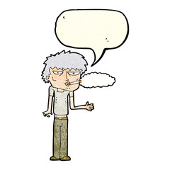 cartoon smoker with speech bubble