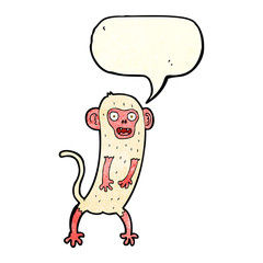 cartoon crazy monkey with speech bubble