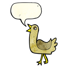 cartoon bird with speech bubble