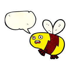 cartoon bee with speech bubble