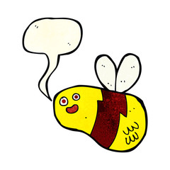 cartoon bee with speech bubble