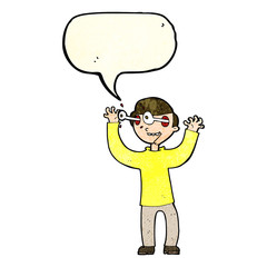 cartoon man with eyes popping out of head with speech bubble